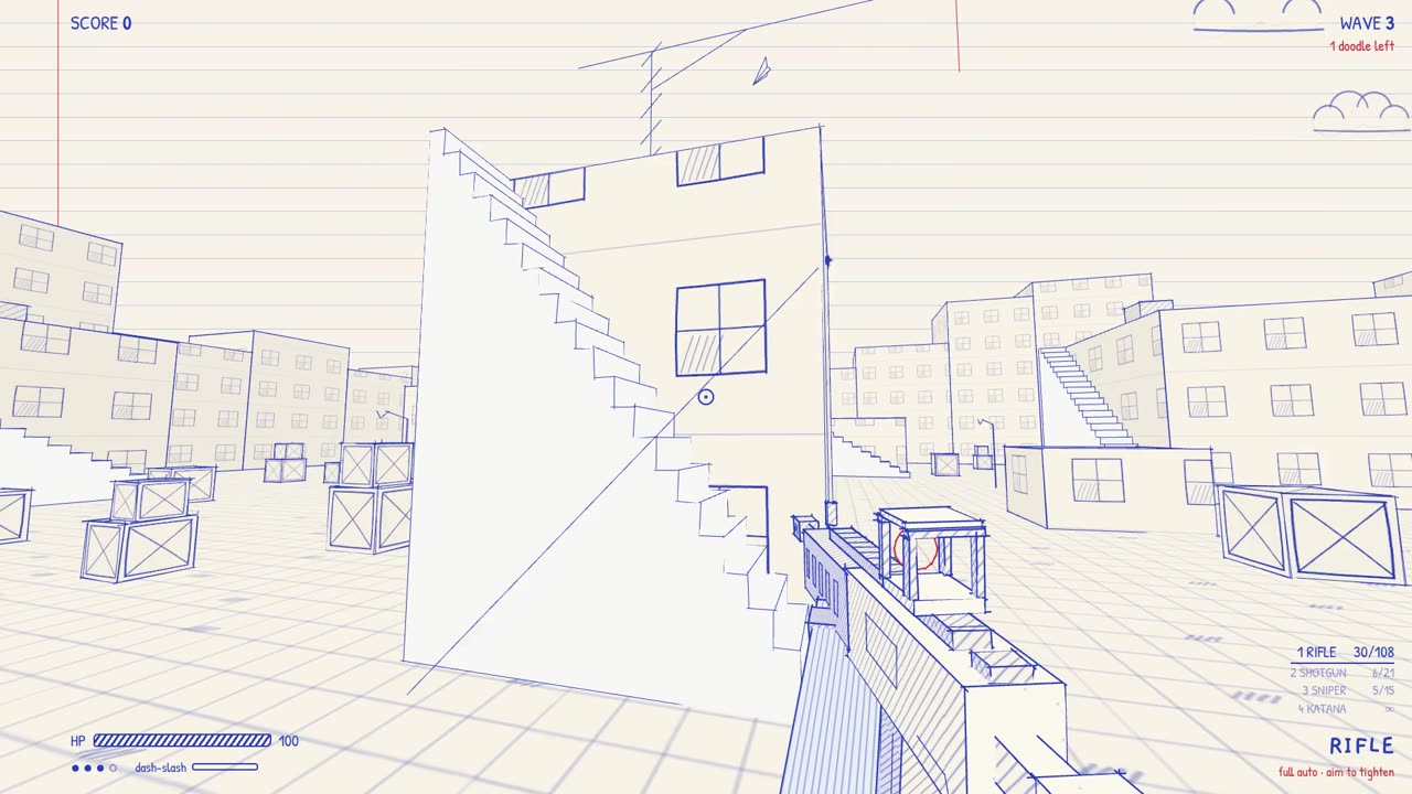 Running across the rooftops of Scribble City