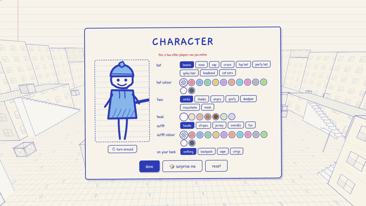 The character editor